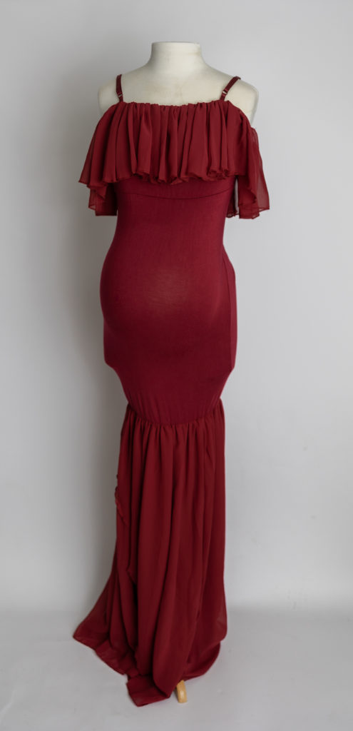 Burgundy maternity gown